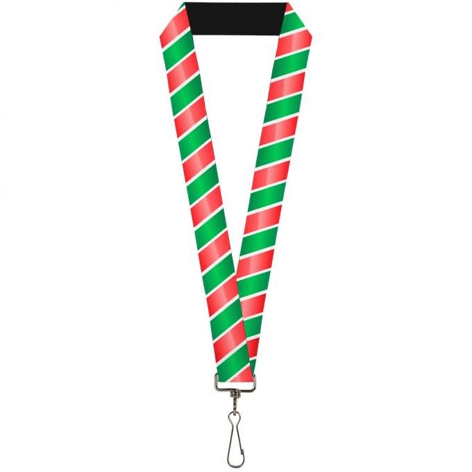 Buckle-Down Lanyard - Candy Cane4 White/Red/Green