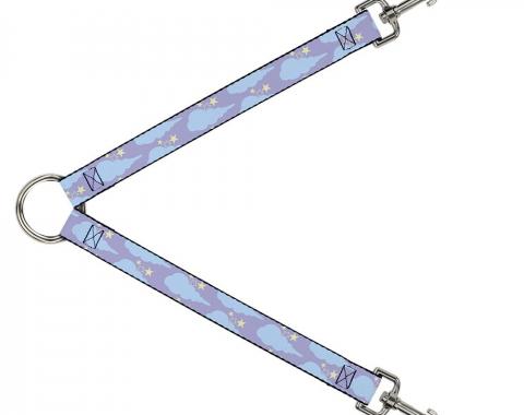 Dog Leash Splitter - Cloudy/Starry Sky Lavender/Blue/Yellow