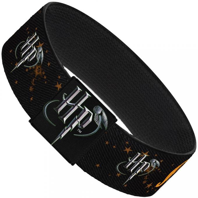 Elastic Bracelet - 1.0" - HP Logo/MUGGLE/Stars Black/Gold