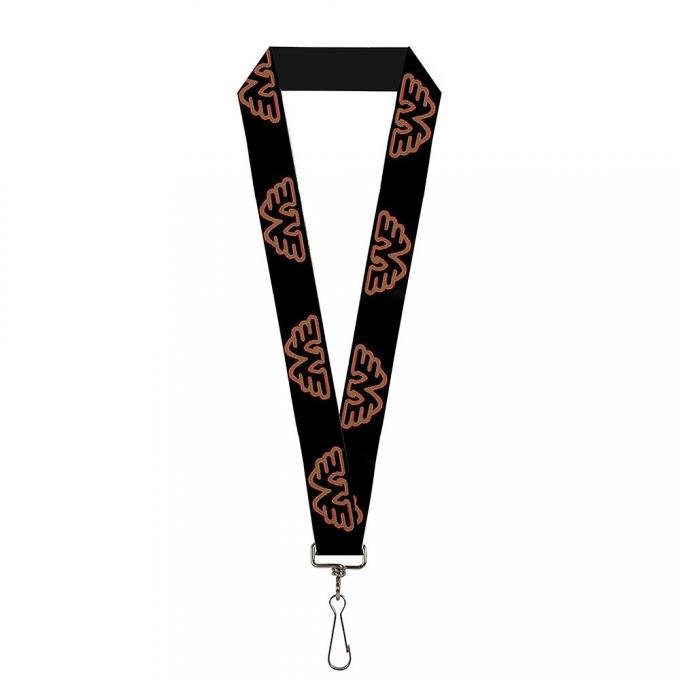 Lanyard - 1.0" - Waylon Jennings Crest Black/Red/Gold