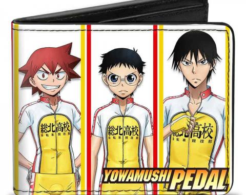 CRUNCHYROLL 
Bi-Fold Wallet - YOWAMUSHI PEDAL Team Sohoku 6-Riders Pose Blocks White/Yellow/Red