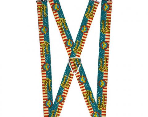 Suspenders - 1.0" - WONDER WOMAN/Logo Americana Red/White/Blue/Yellow