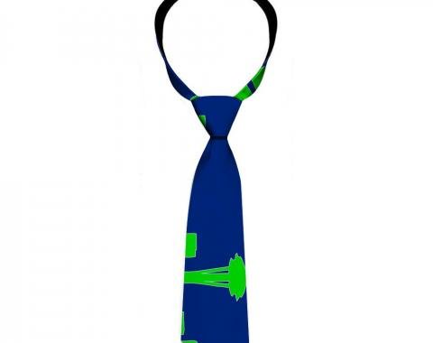 Buckle-Down Necktie - Seattle Skyline Navy/Gray/Green