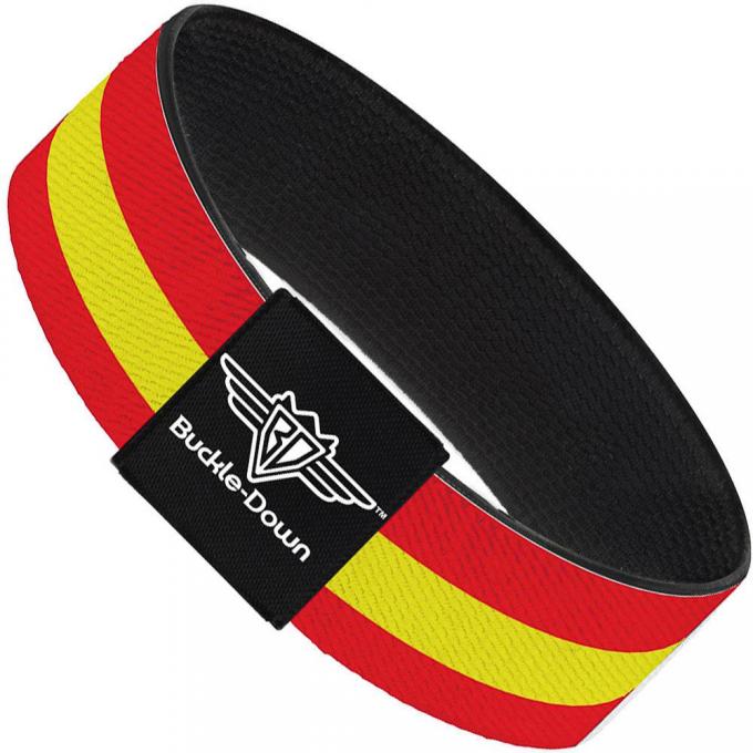 Buckle-Down Elastic Bracelet - Stripes Red/Yellow/Red