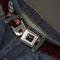 C6 Full Color Seatbelt Belt - C6 Logo/CORVETTE Repeat Black/Red Ombre