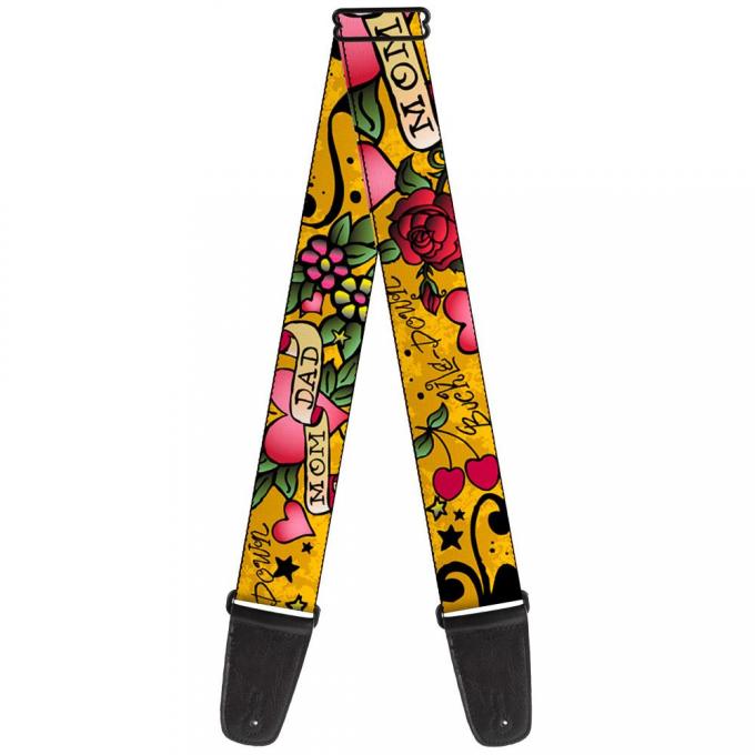 Guitar Strap - Mom & Dad Yellow