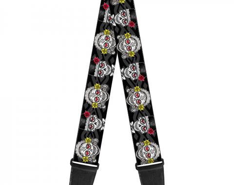 Guitar Strap - Los Novios Black/Gray/White/Multi Color