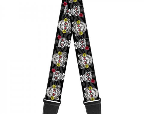 Guitar Strap - Los Novios Black/Gray/White/Multi Color