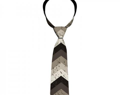 Buckle-Down Necktie - Chevron Weathered Black/Grays