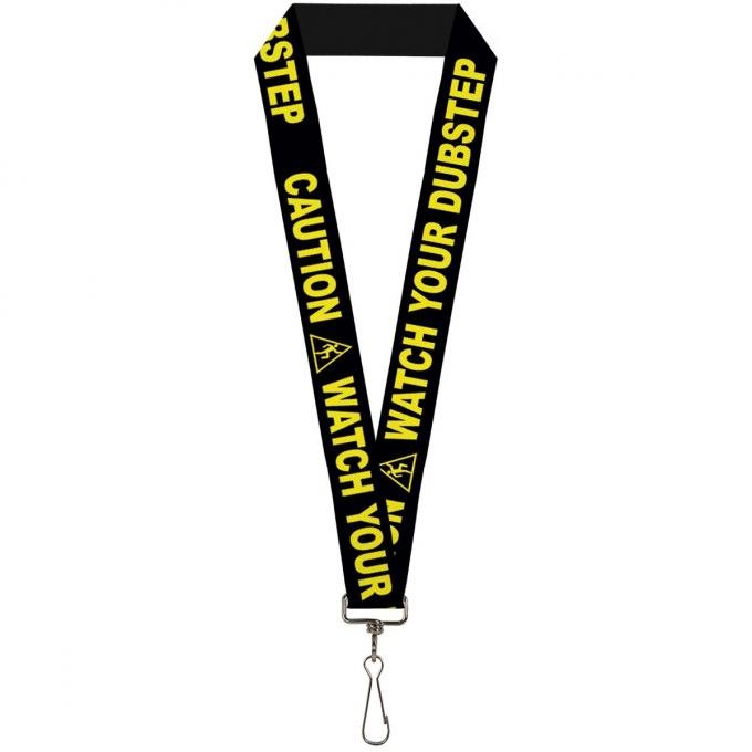 Buckle-Down Lanyard - CAUTION WATCH YOUR DUBSTEP Black/Yellow