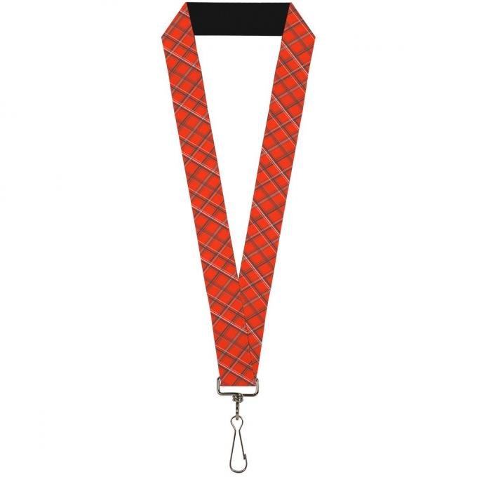 Buckle-Down Lanyard - Plaid X Orange/Gray