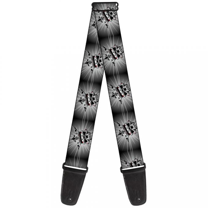 Guitar Strap - King Skull Blocks/Rays Grays