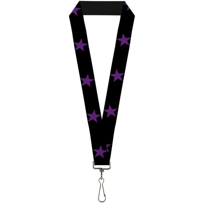 Buckle-Down Lanyard - Star Black/Purple
