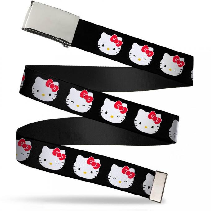 Blank Chrome 1.5" BO Buckle - Hello Kitty Expressions Black Webbing