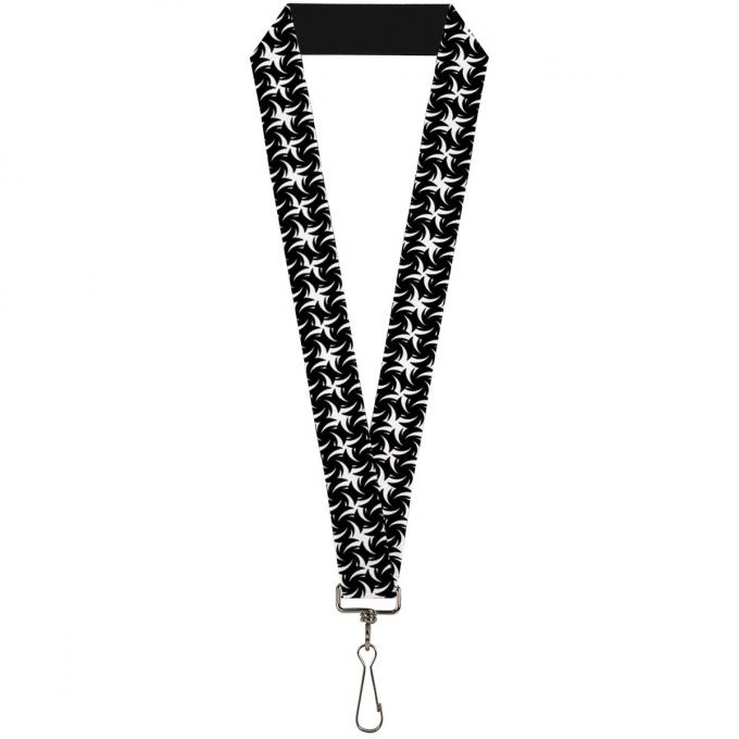 Buckle-Down Lanyard - Pinwheel Plumes White/Black