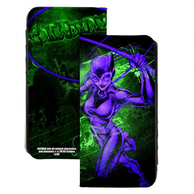 Canvas Snap Wallet - CATWOMAN Whip Pose/Graffiti Black/Greens/Purples