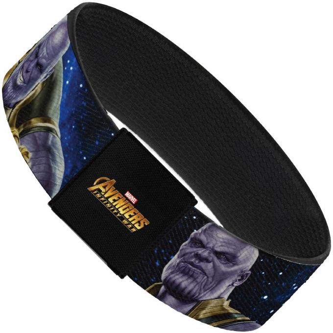 AVENGERS: INFINITY WAR 
Elastic Bracelet - 1.0" - Infinity War Thanos 2-Pose/Infinity Gauntlet Galaxy Blues/White