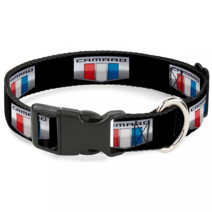 Plastic Breakaway Clip Collar - CAMARO Six Badge Black/Silver/Red/White/Blue
