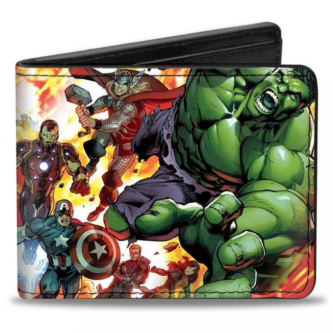 MARVEL AVENGERS   
Bi-Fold Wallet - Marvel Avengers Comic Book Issue #2 6-Superhero Explosion Cover Pose