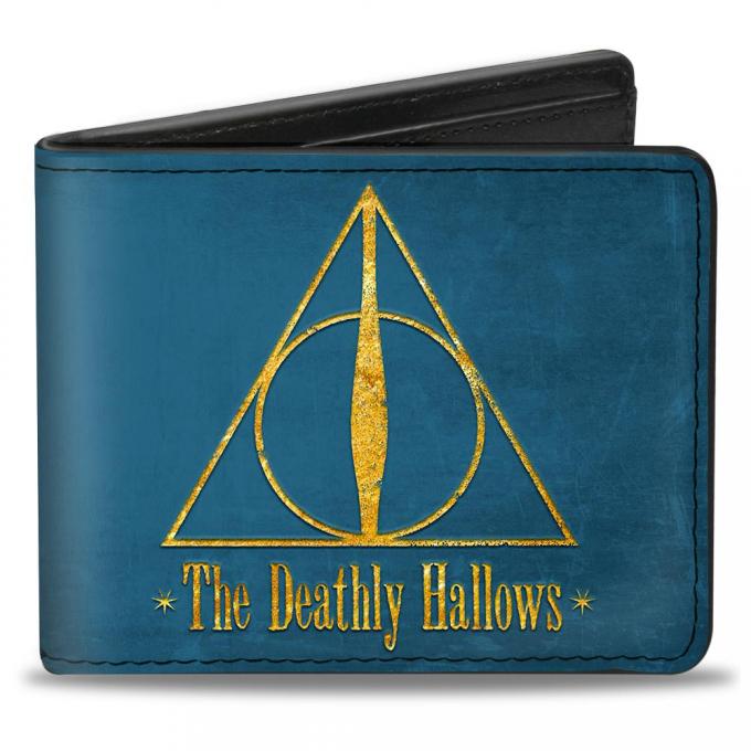 Bi-Fold Wallet - THE DEATHLY HALLOWS Symbol Blue/Gold