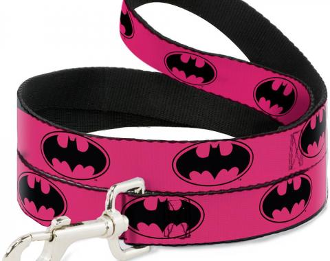 Dog Leash Bat Signal-3 Fuchsia/Black/Fuchsia