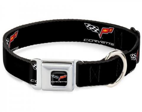 Dog Collar C6-C6 Black/Silver - C6 Logo Repeat