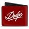 Bi-Fold Wallet - DODGE Emblem Script Burgundy/White