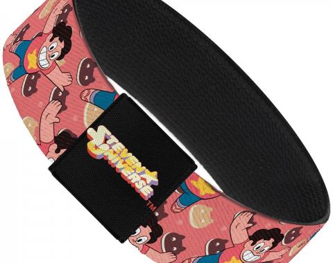 Elastic Bracelet - 1.0" - Steven Pose/Cookie Cat Sandwich Pink/Browns/White