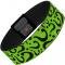 Elastic Bracelet - 1.0" - Question Mark Scattered Lime Green/Black