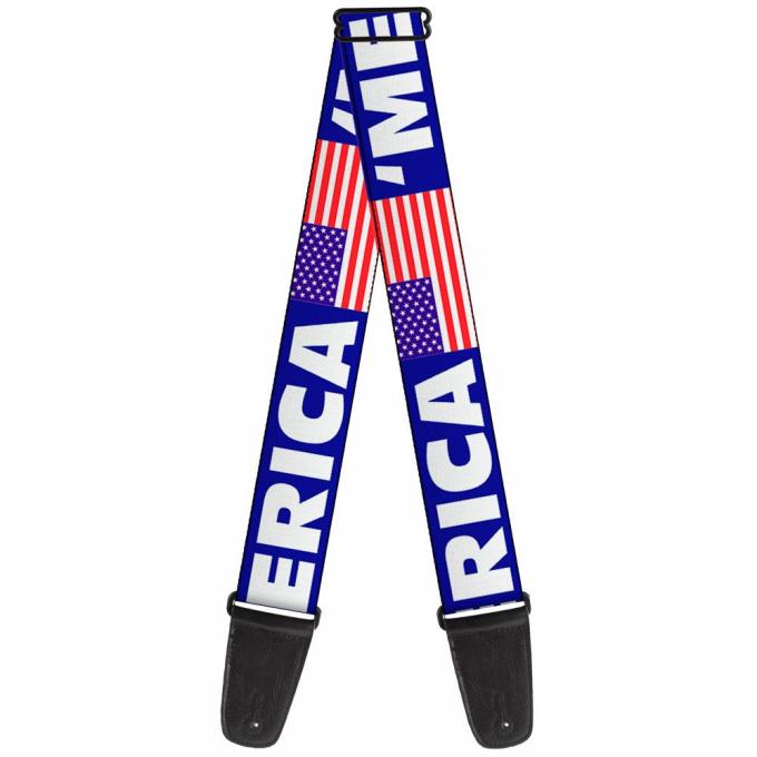 Guitar Strap - MERICA/US Flag Blue/White/Red