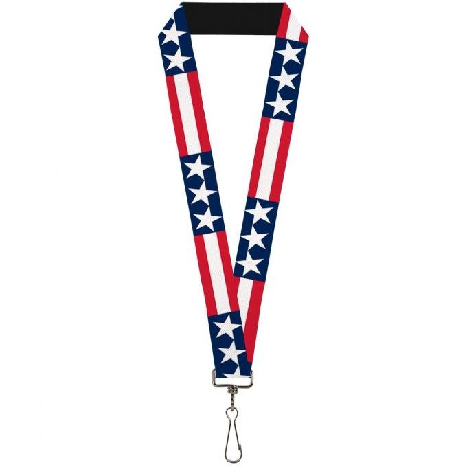 Buckle-Down Lanyard - Stars & Stripes Blue/White/Red/White