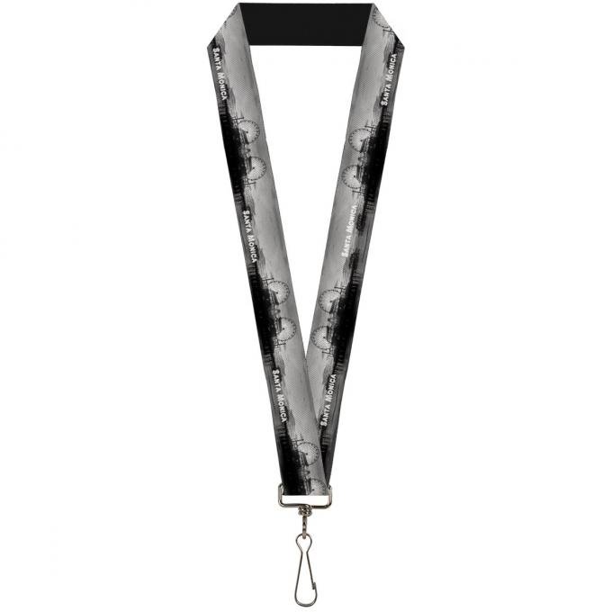 Buckle-Down Lanyard - Vivid SANTA MONICA Pier Skyline Grays/White