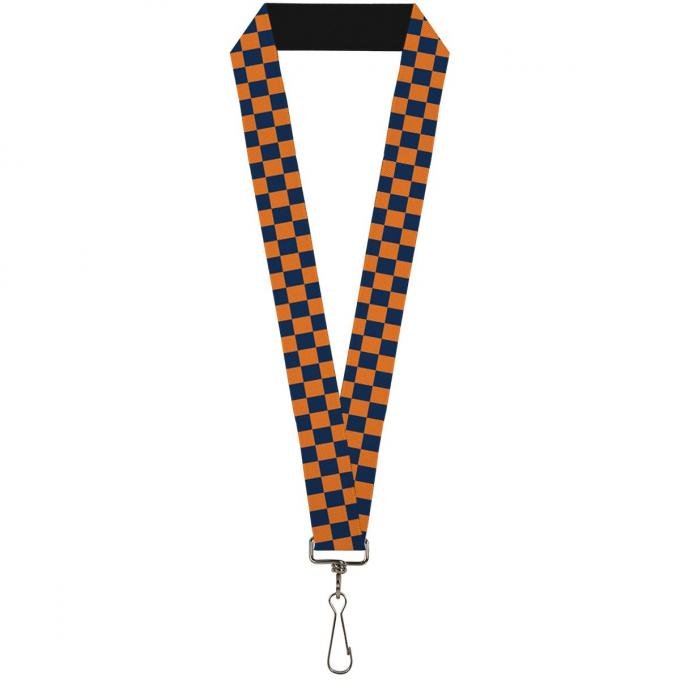 Buckle-Down Lanyard - Checker Orange/Dark Blue