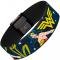 Elastic Bracelet - 1.0" - Wonder Woman Face/Poses/Logos/Comic Scenes Blues/Yellow