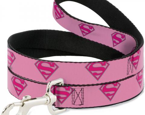 Dog Leash Superman Shield Pink