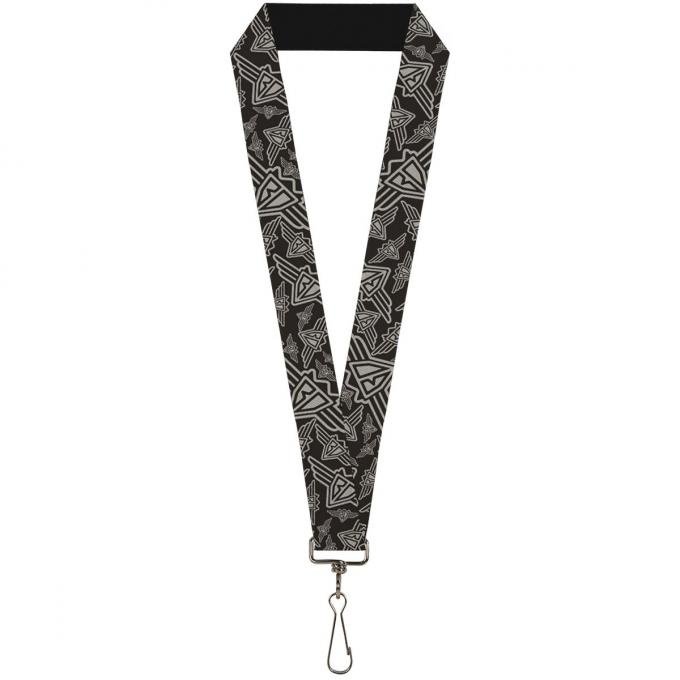 Buckle-Down Lanyard - BD Logo Scattered Black/Gray