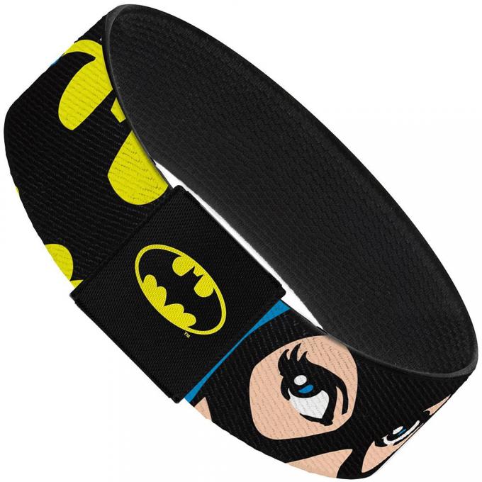 Elastic Bracelet - 1.0" - BATGIRL in Action w/Face CLOSE-UP