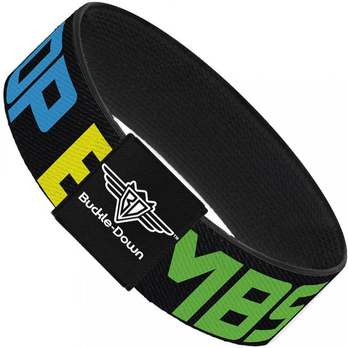 Buckle-Down Elastic Bracelet - DROP BASS NOT BOMBS Black/Blue/Yellow/Purple/Green