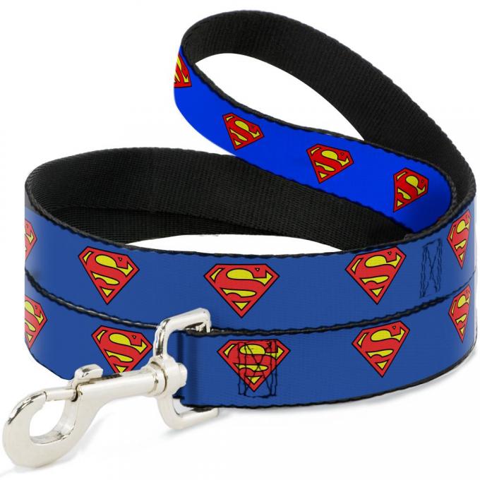 Dog Leash Superman Shield Blue