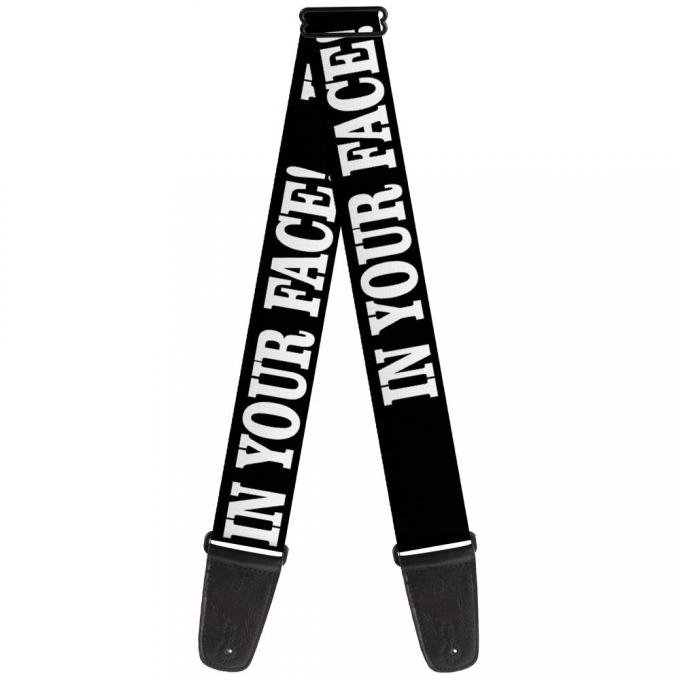 Guitar Strap - IN YOUR FACE Black/White