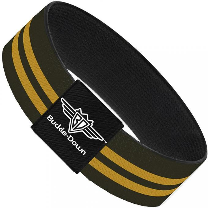 Buckle-Down Elastic Bracelet - Stripe Black/Gold