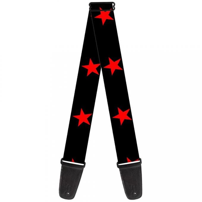 Guitar Strap - Star Black/Red
