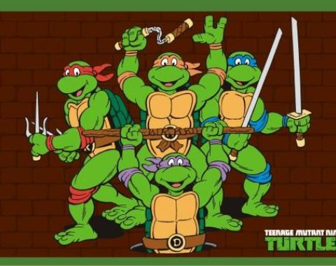 Placemat - Classic Teenage Mutant Ninja Turtles Group Pose/Brick Wall