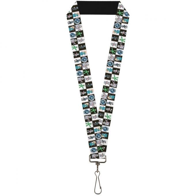 Buckle-Down Lanyard - Robot Checkers Black/White