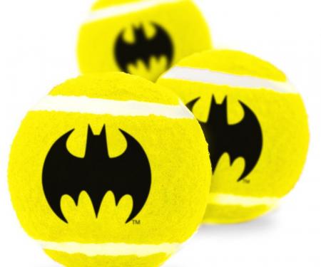 Dog Toy Squeaky Tennis Ball 3-PACK - Batman Bat Icon Yellow/Black