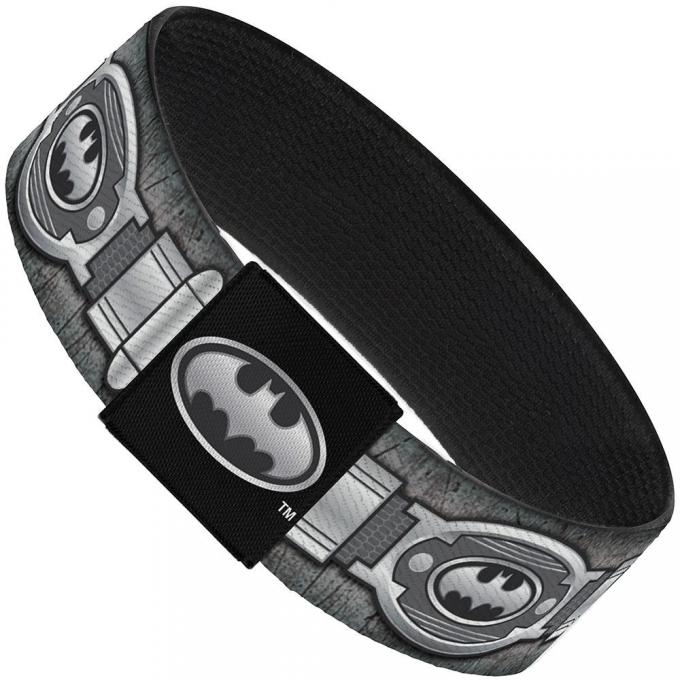 Elastic Bracelet - 1.0" - Batman Utility Belt Grays