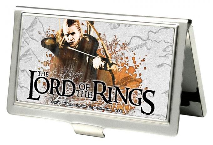 Business Card Holder - SMALL - THE LORD OF THE RINGS Legolas Shooting Pose/Map FCG Grays/Browns