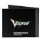 Canvas Bi-Fold Wallet - New Series Voltron Pilot Pose & Logo Stripes + VOLTRON Logo Black/Multi Color/White