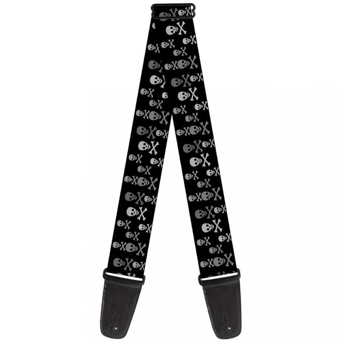 Guitar Strap - Multi Skull Black/Gray