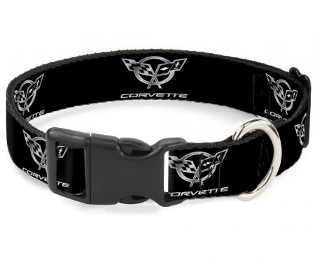 Plastic Breakaway Clip Collar - Corvette Black/Silver REPEAT